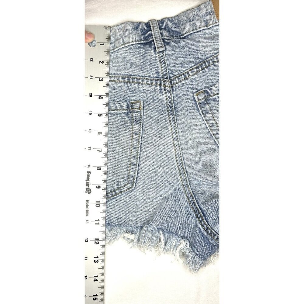 PacSun High Rise Festival Shorts Womens XS 26 Cute Summer Distressed Light Denim - Picture 9 of 16